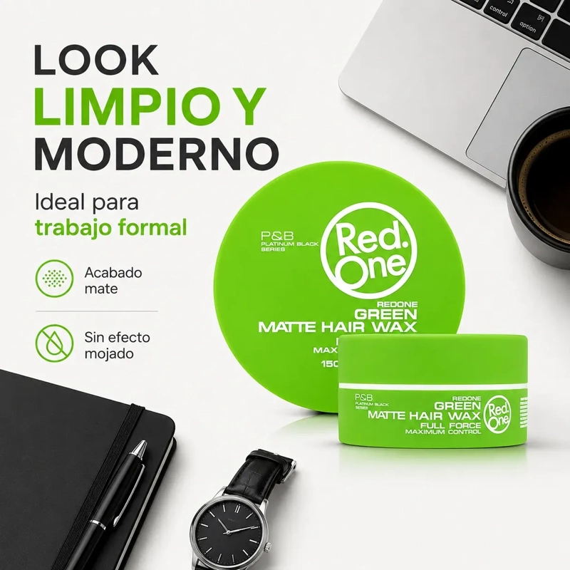 CERA CAPILAR RED ONE GREEN MATTE FIJACION FIRME 150ML - 2