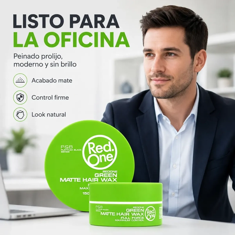 CERA CAPILAR RED ONE GREEN MATTE FIJACION FIRME 150ML - 3
