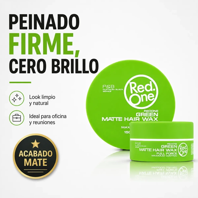 CERA CAPILAR RED ONE GREEN MATTE FIJACION FIRME 150ML - 6