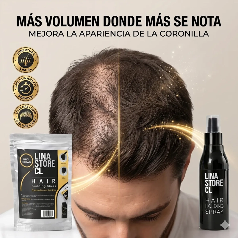 PACK FIJADOR CAPILAR CASTAÑO OSCURO + SOBRE RECARGA FIBRA - 4