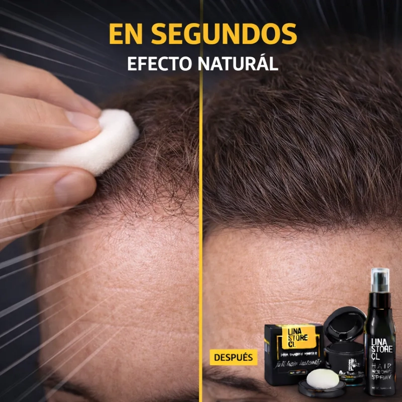 POLVO CAPILAR EFECTO CABELLO RAPIDO NEGRO+FIJADORA CAPILAR - 4