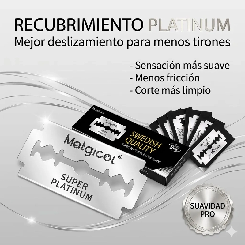 CUCHILLAS AFEITAR DOBLE FILO CORTE LIMPIO ACERO INOXIDABLE - 3
