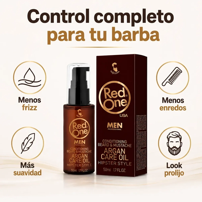 ACEITE PARA BARBA Y BIGOTE CONTROL FRIZZ ARGAN 50ML - 2
