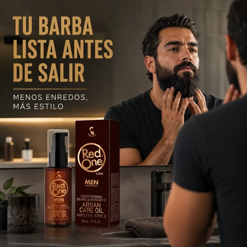 ACEITE PARA BARBA Y BIGOTE CONTROL FRIZZ ARGAN 50ML - 4