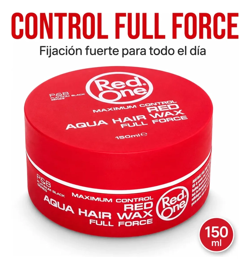 CERA CAPILAR RED ONE FIJACION FUERTE AQUA WAX ROJA 150ML - 4