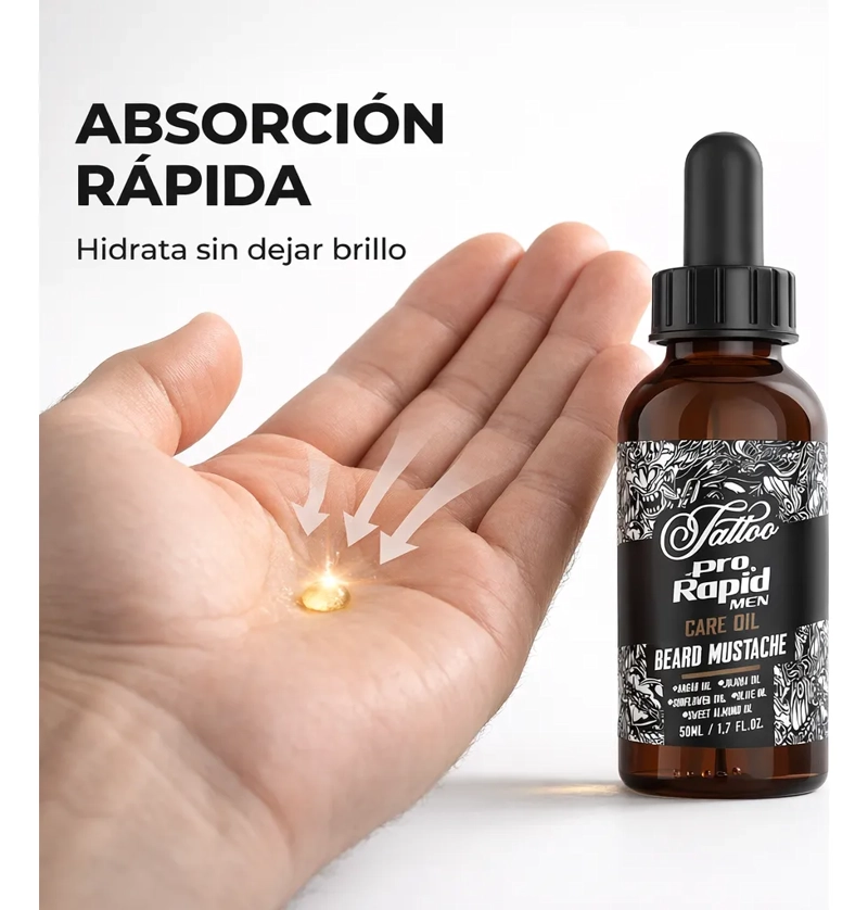 ACEITE BARBA HIDRATACION RAPIDA SIN GRASA PRO RAPID MEN 50M - 1
