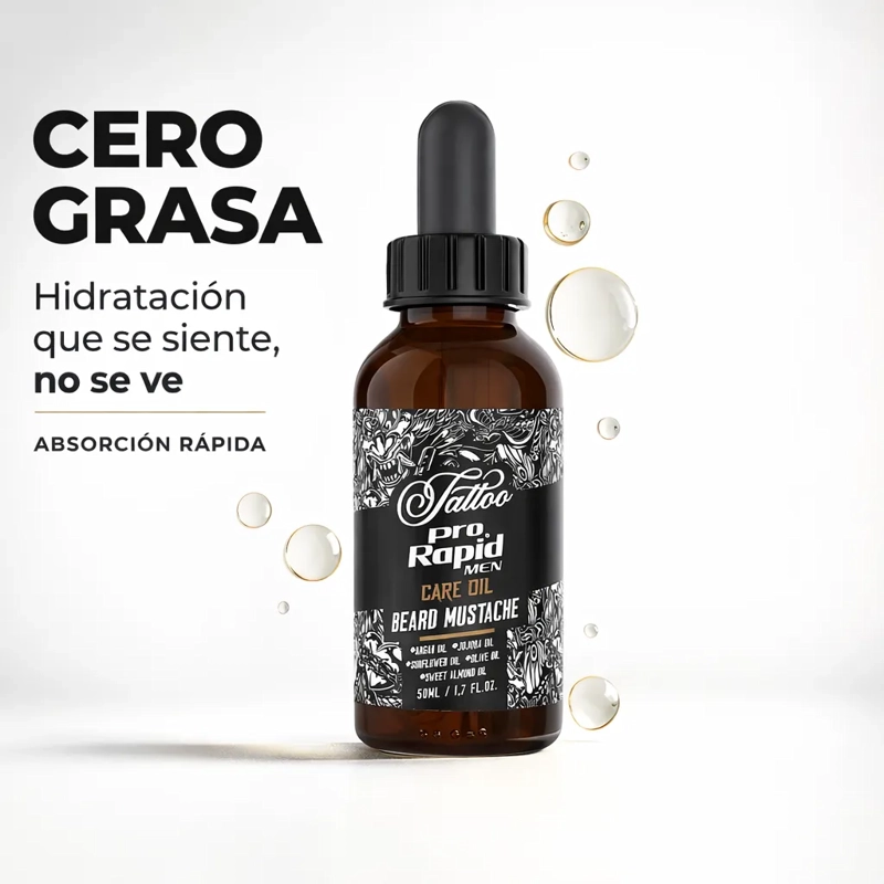 ACEITE BARBA HIDRATACION RAPIDA SIN GRASA PRO RAPID MEN 50M - 2