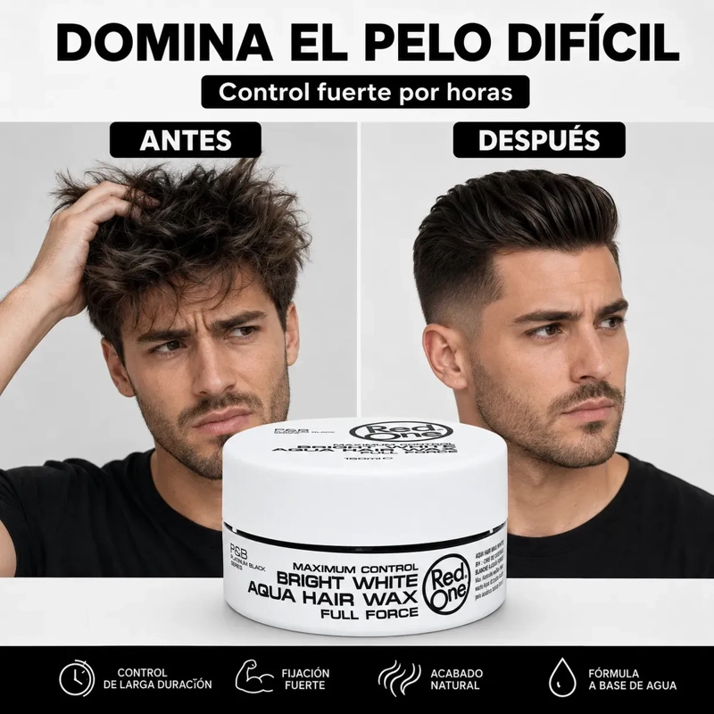CERA CAPILAR RED ONE BRIGHT WHITE CONTROL FUERTE 150ML - 7