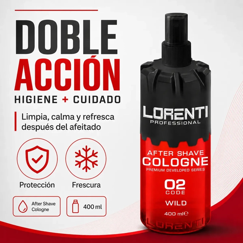 AFTER SHAVE COLONIA LORENTI PROTECCION POST AFEITADO 400ML - 2