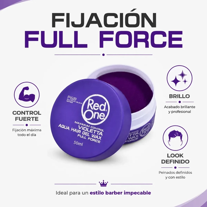 CERA CAPILAR RED ONE LOOK BARBER EXTRA FUERTE VIOLETTA 150ML - 1
