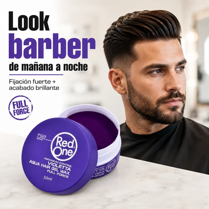 CERA CAPILAR RED ONE LOOK BARBER EXTRA FUERTE VIOLETTA 150ML - 2