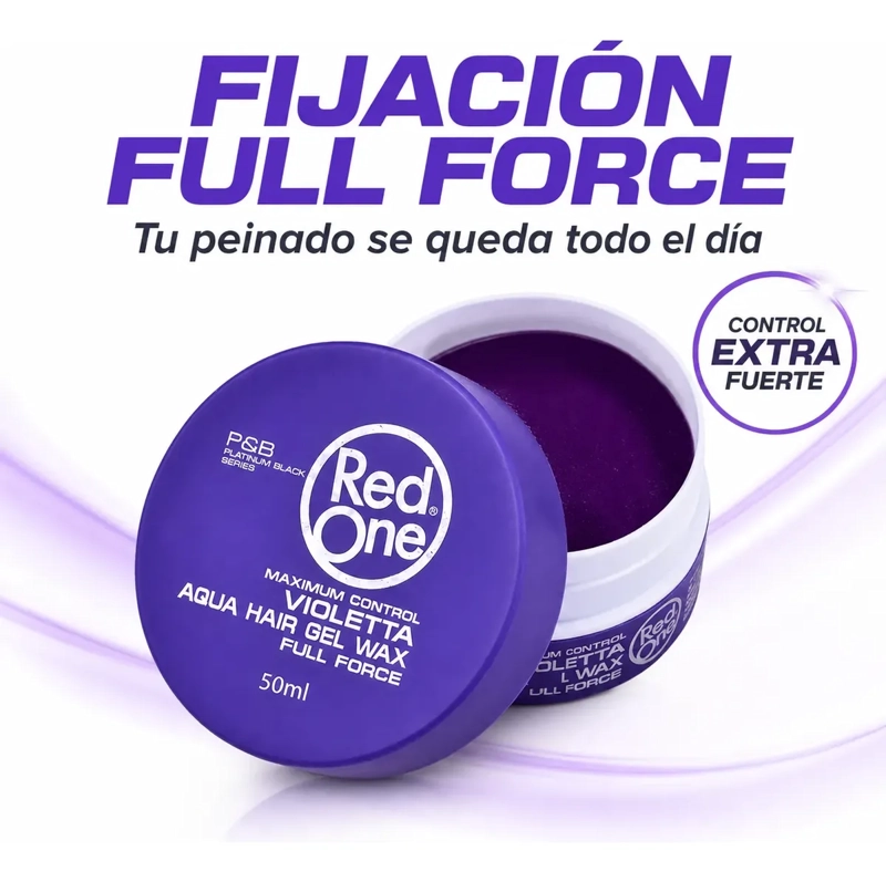 CERA CAPILAR RED ONE LOOK BARBER EXTRA FUERTE VIOLETTA 150ML - 3