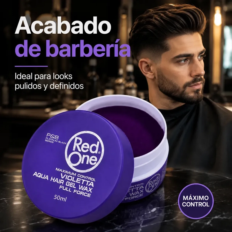 CERA CAPILAR RED ONE LOOK BARBER EXTRA FUERTE VIOLETTA 150ML - 6