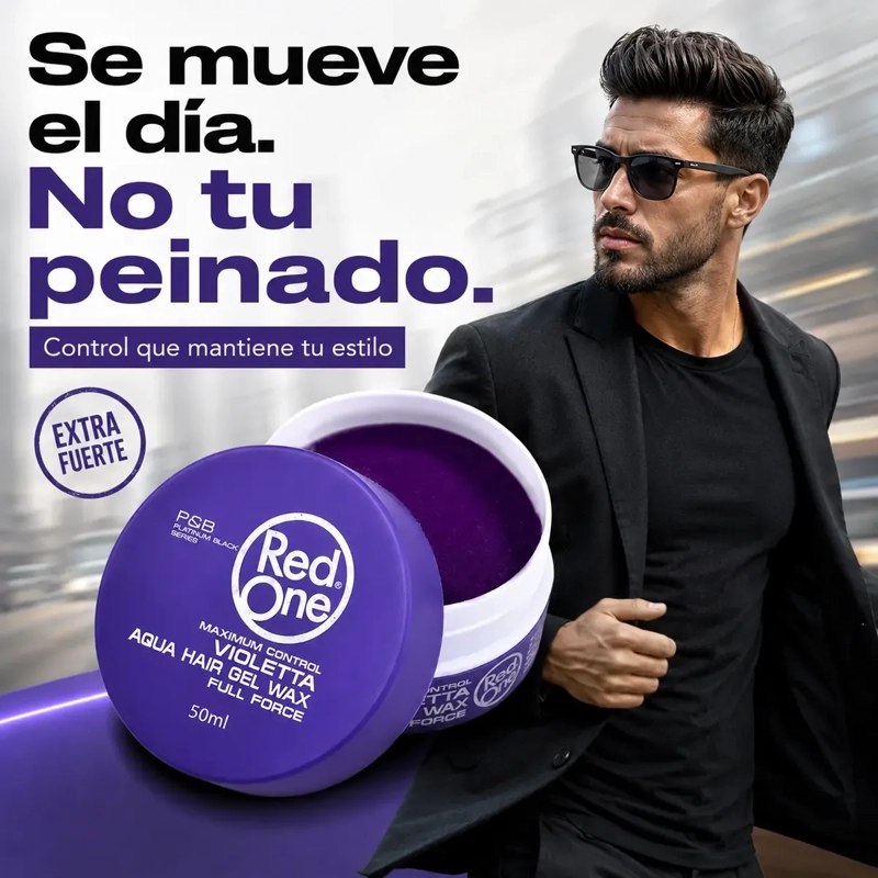 CERA CAPILAR RED ONE LOOK BARBER EXTRA FUERTE VIOLETTA 150ML - 7