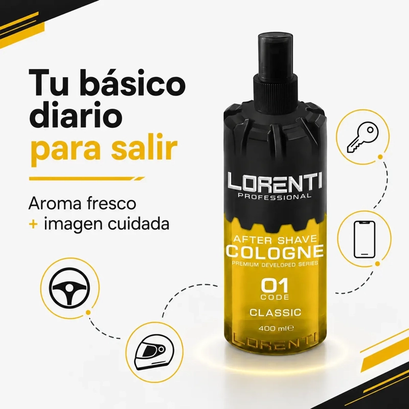 AFTER SHAVE SPRAY HOMBRE BARBA FRESCA LORENTI COLONIA 400 ML - 2