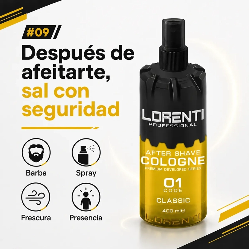 AFTER SHAVE SPRAY HOMBRE BARBA FRESCA LORENTI COLONIA 400 ML - 4