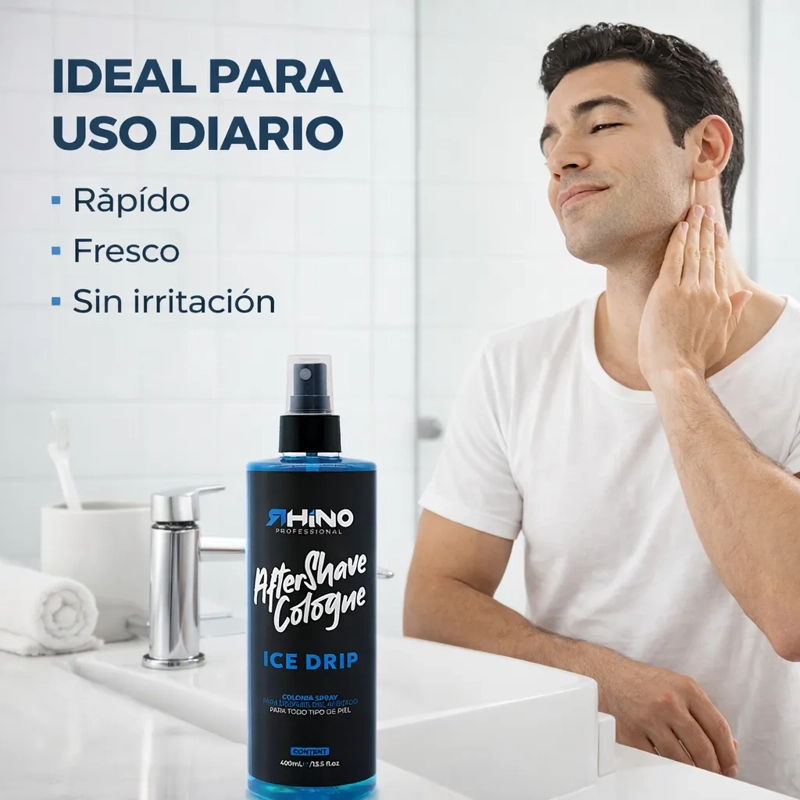 AFTER SHAVE HOMBRE HIDRATA REFRESCA FRAGANCIA ICE DRIP 400ML - 4