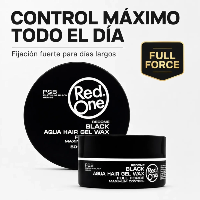CERA GEL PARA CABELLO FULL FORCE CONTROL RED ONE BLACK150ML - 1