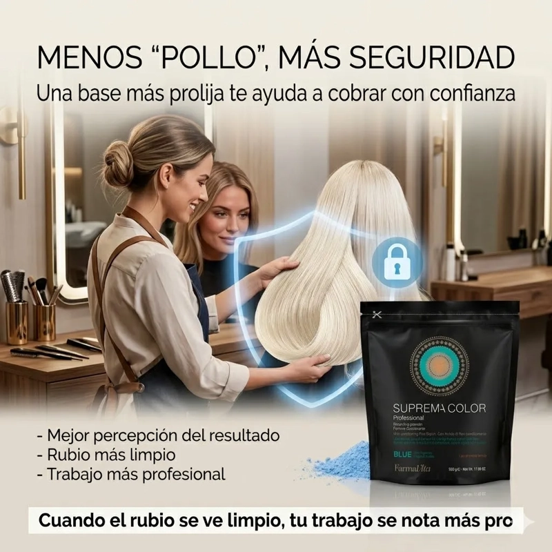 DECOLORANTE EN POLVO FARMAVITA BLUE RUBIO LIMPIO 500G - 3