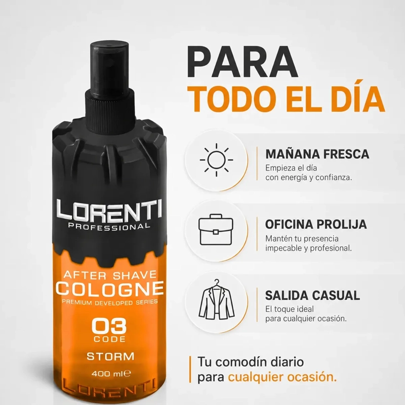 AFTER SHAVE LORENTI PROFESSIONAL COLONIA STORM 03 400ML - 4