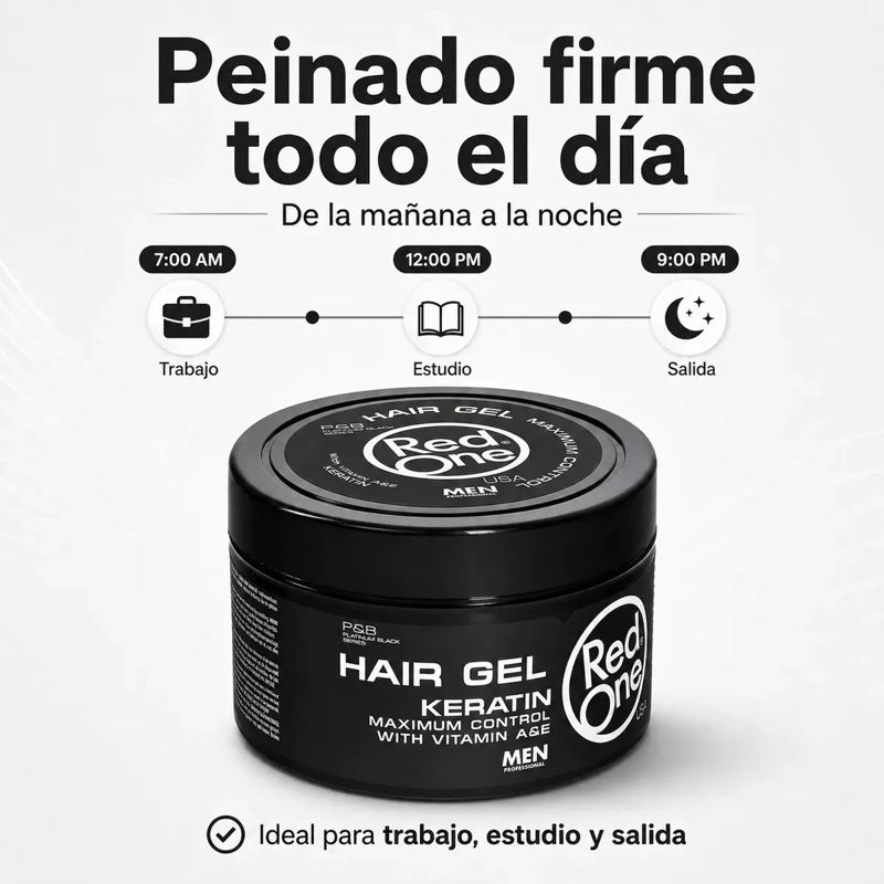 GEL FIJADOR HOMBRE PEINADO DEFINIDO KERATIN 450 ML - 2