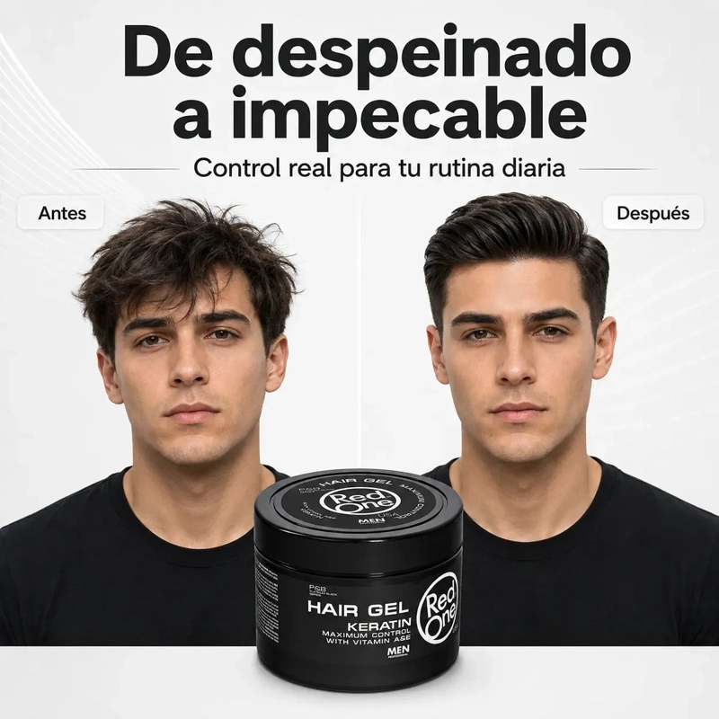 GEL FIJADOR HOMBRE PEINADO DEFINIDO KERATIN 450 ML - 3