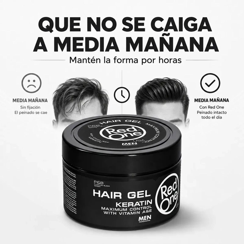 GEL FIJADOR HOMBRE PEINADO DEFINIDO KERATIN 450 ML - 4