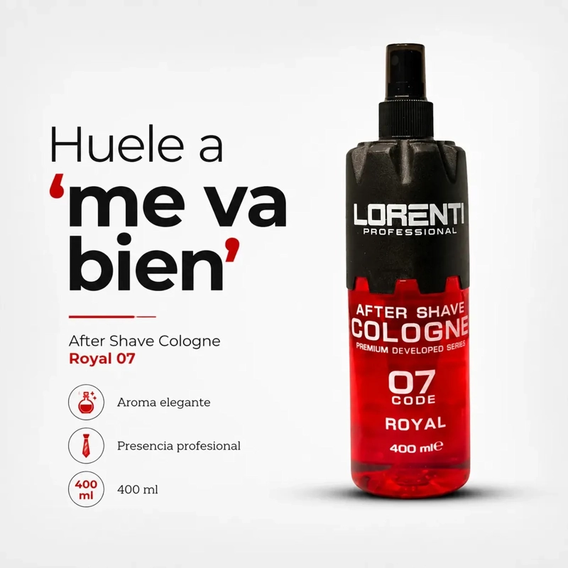 AFTER SHAVE LORENTI SPRAY ROYAL 07 AROMA SOFISTICADO 400 ML - 2