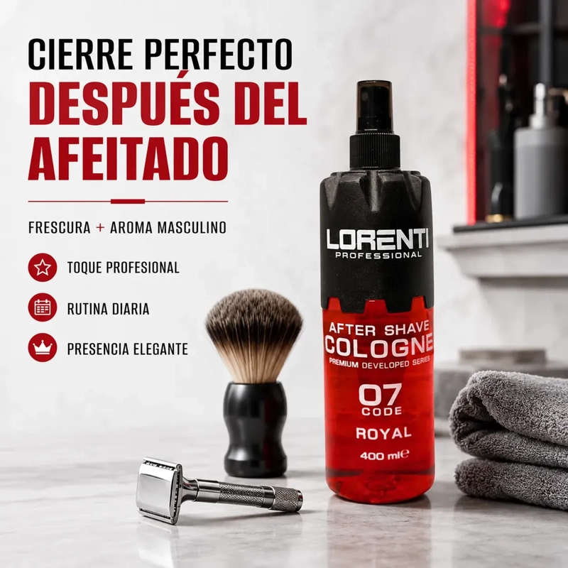AFTER SHAVE LORENTI SPRAY ROYAL 07 AROMA SOFISTICADO 400 ML - 4