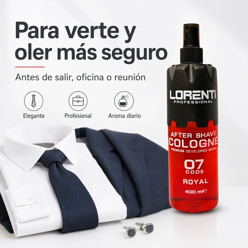 AFTER SHAVE LORENTI SPRAY ROYAL 07 AROMA SOFISTICADO 400 ML - 5