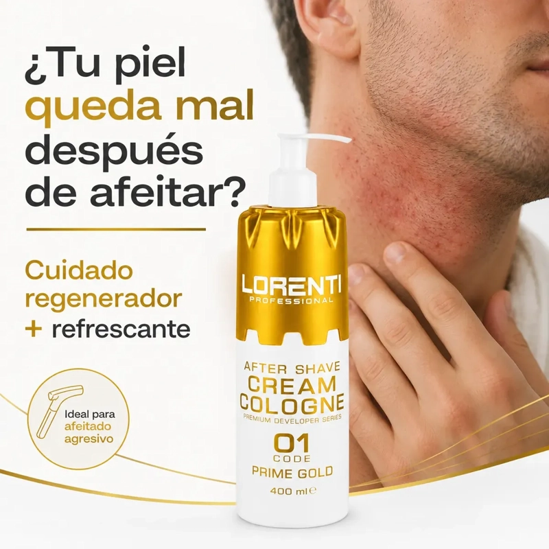 AFTER SHAVE CREMA COLONIA LORENTI PRIME GOLD CODE 01- 400 ML - 3