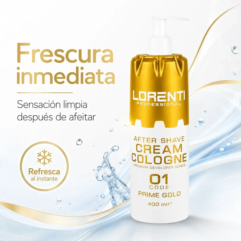 AFTER SHAVE CREMA COLONIA LORENTI PRIME GOLD CODE 01- 400 ML - 4