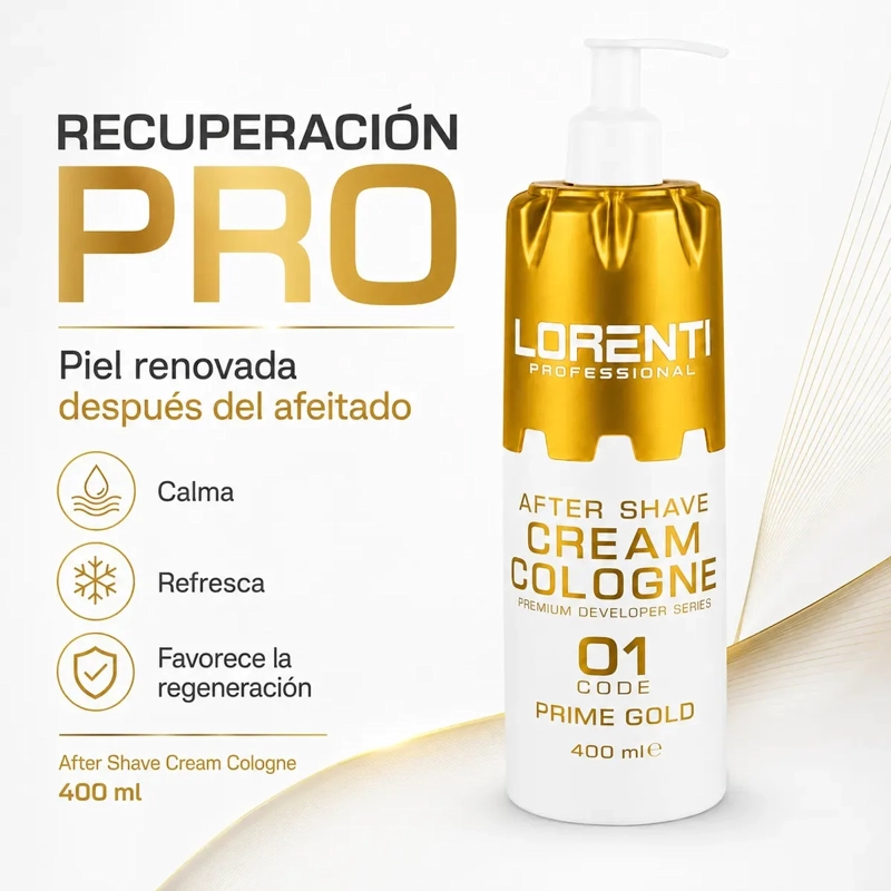 AFTER SHAVE CREMA COLONIA LORENTI PRIME GOLD CODE 01- 400 ML - 5