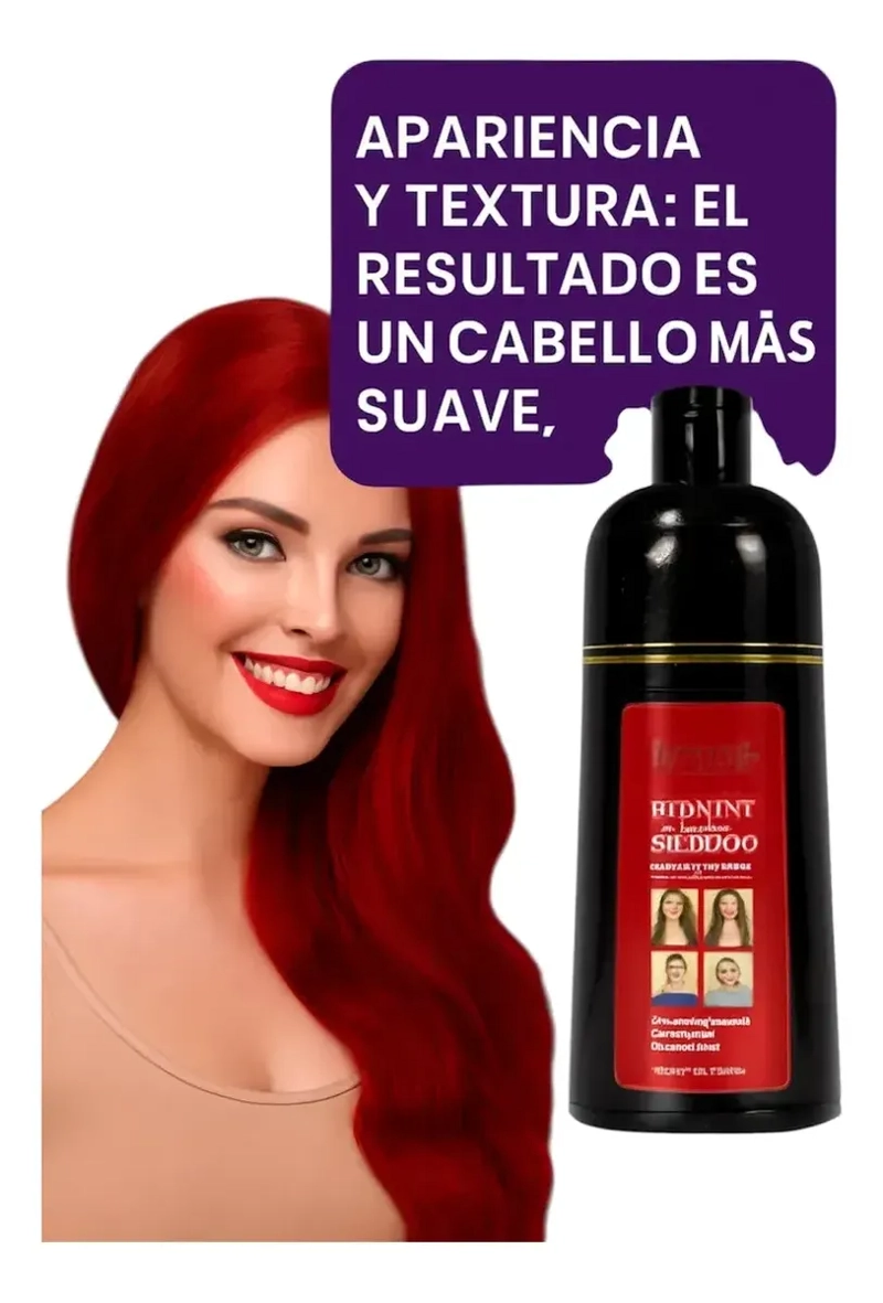 SHAMPOO CUBRE CANAS ROJO FLOWER SECRET COLOR INTENSO 400 ML - 7