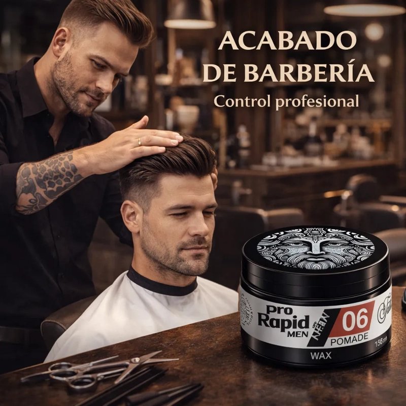 CERA PARA CABELLO HOMBRE FIJACION FUERTE ESTILO BARBERIA 06 - 4