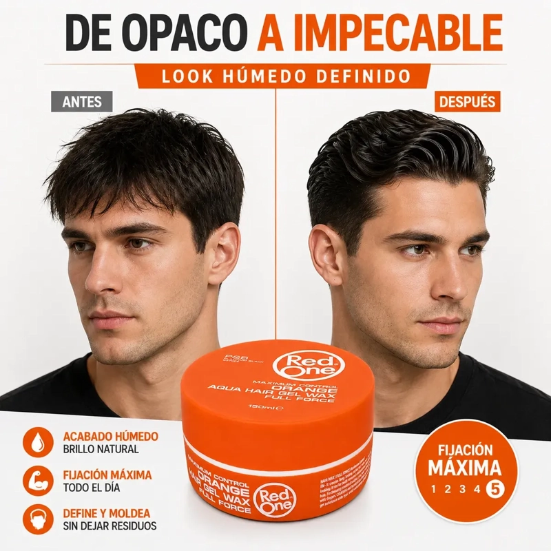 CERA CAPILAR RED ONE BRIGHT WHITE CONTROL FUERTE 150ML - 6