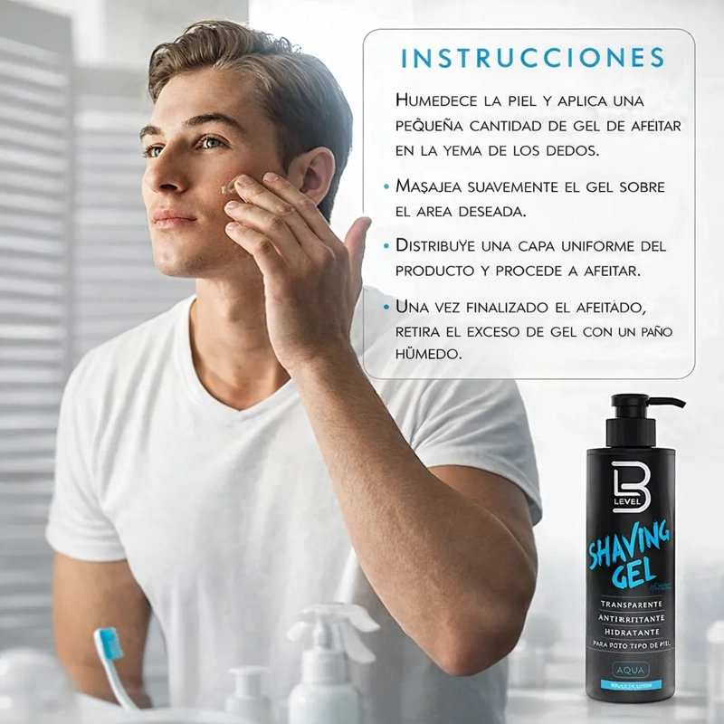 GEL PARA AFEITAR SHAVING GEL L3 LEVEL3 ICE HIDRATANTE - 5