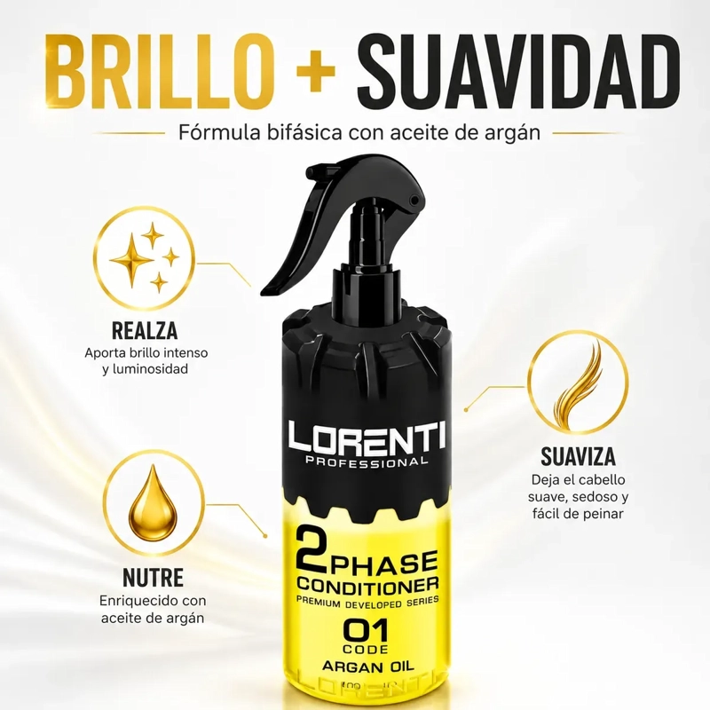 ACONDICIONADOR LORENTI ARGAN PELO CABELLO BRILLO 400ML - 3