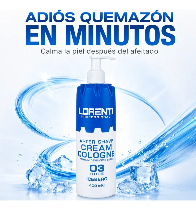 AFTER SHAVE LORENTI PROFESIONAL CREMA COLONIA ICEBERG 400 ML - 6
