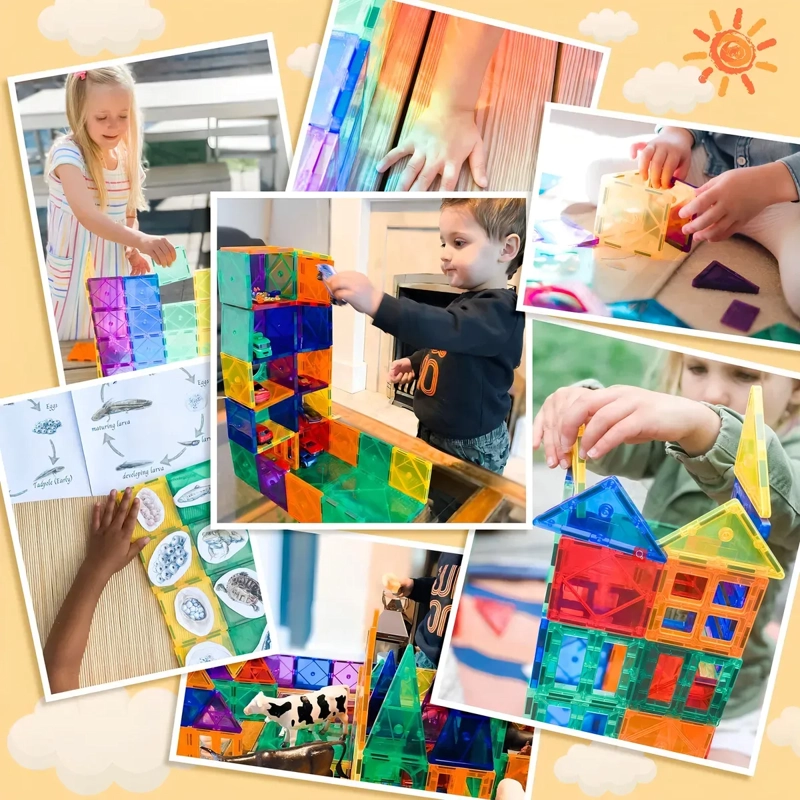 BLOQUES MAGNE TICOS INFANTILES PARA APRENDER JUGANDO 52 PZAS - 6
