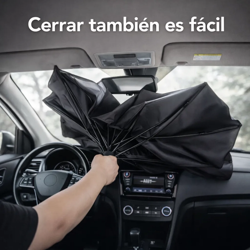 TAPA SOL AUTO TIPO SOMBRILLA CUBRE PARABRISA PLEGABLE S - 4