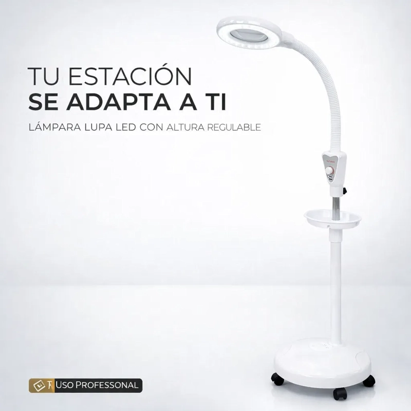 LAMPARA LUZ FRIA LUPA LED CON PEDESTAL TRABAJO COMODO ALTURA - 3