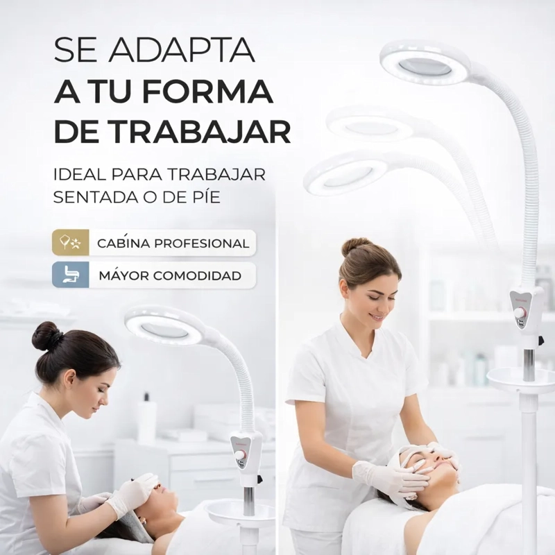 LAMPARA LUZ FRIA LUPA LED CON PEDESTAL TRABAJO COMODO ALTURA - 5