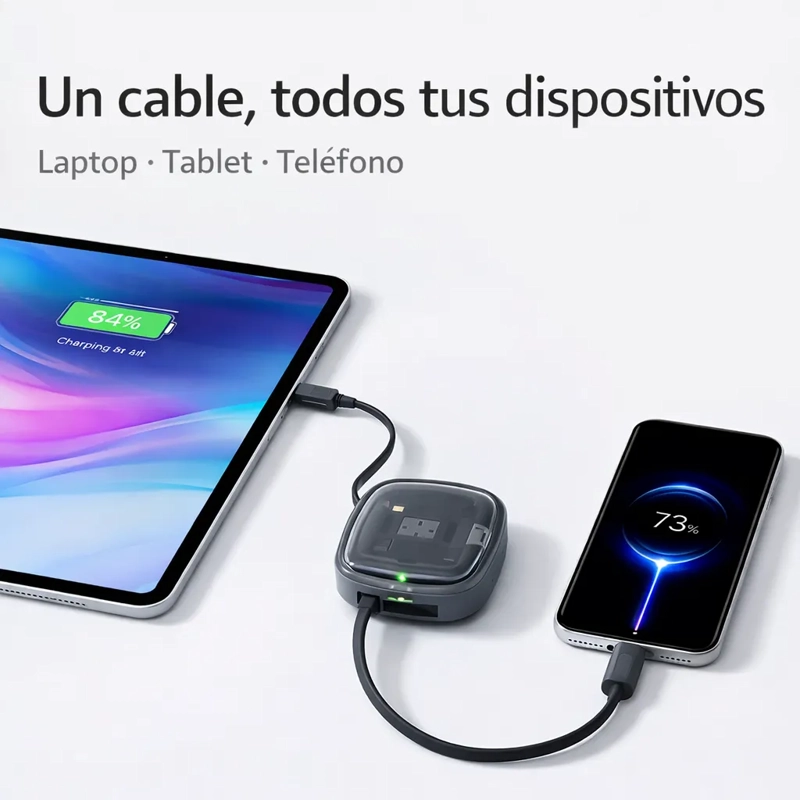 KIT CABLE USB TIPO C 60W CARGA DATOS RAPIDA ADAPTADORES - 2