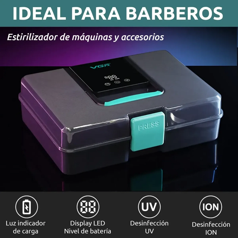 ESTERILIZADOR CORTAPELO DESINFECCION UV USO BARBERIA VGR - 2