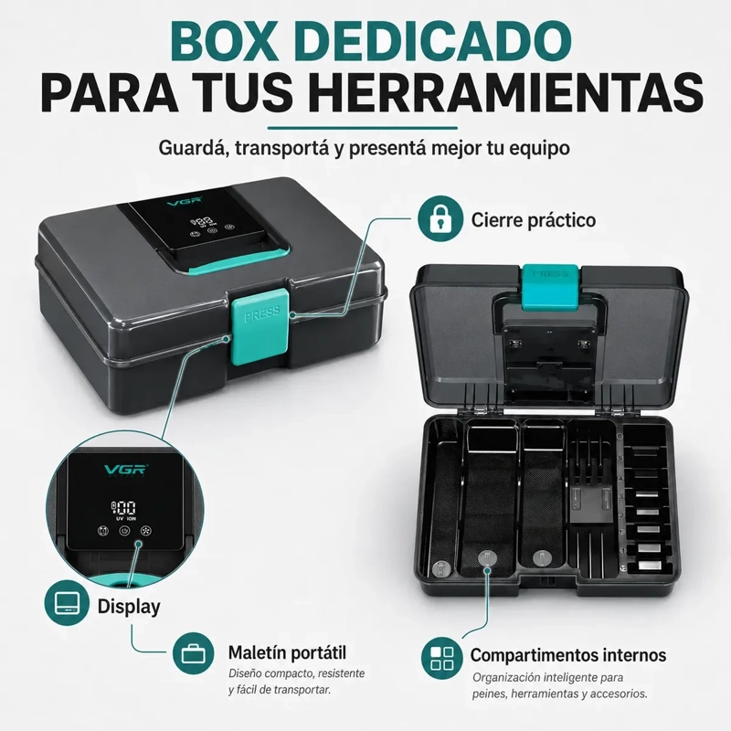 ESTERILIZADOR CORTAPELO DESINFECCION UV USO BARBERIA VGR - 3