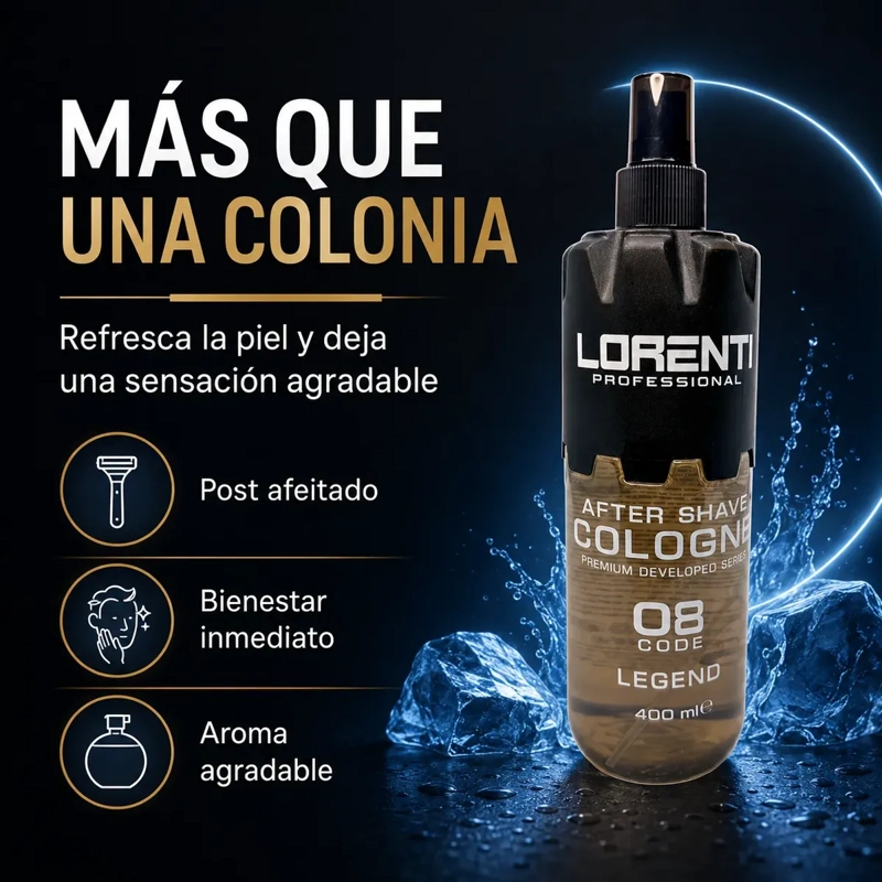 AFTER SHAVE FRESCURA POST AFEITADO LORENTI LEGEND 08 - 400 ML - 1