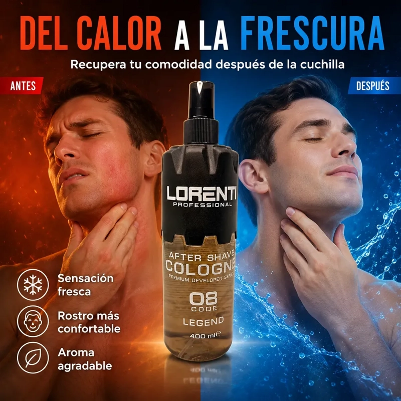 AFTER SHAVE FRESCURA POST AFEITADO LORENTI LEGEND 08 - 400 ML - 2