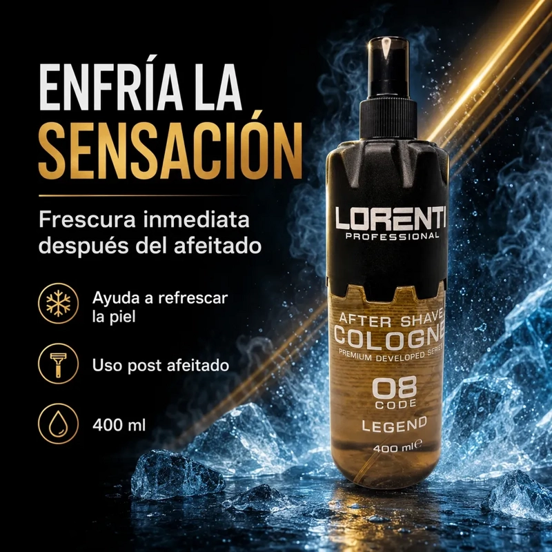 AFTER SHAVE FRESCURA POST AFEITADO LORENTI LEGEND 08 - 400 ML - 4