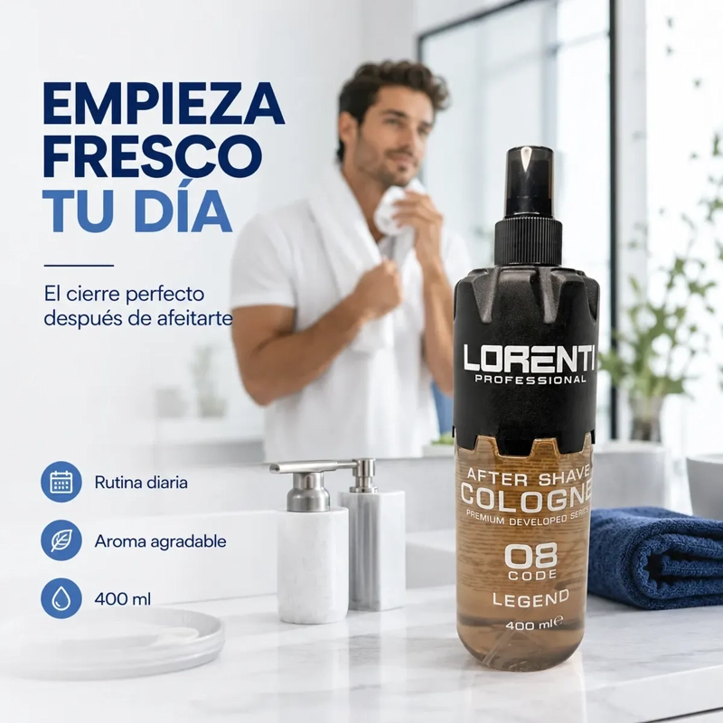 AFTER SHAVE FRESCURA POST AFEITADO LORENTI LEGEND 08 - 400 ML - 5